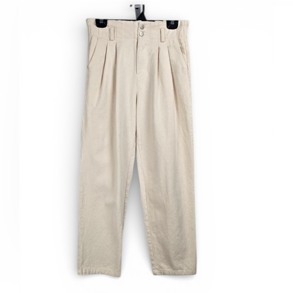 The Korner Cream Cotton High Rise Trouser Pants Size 2
